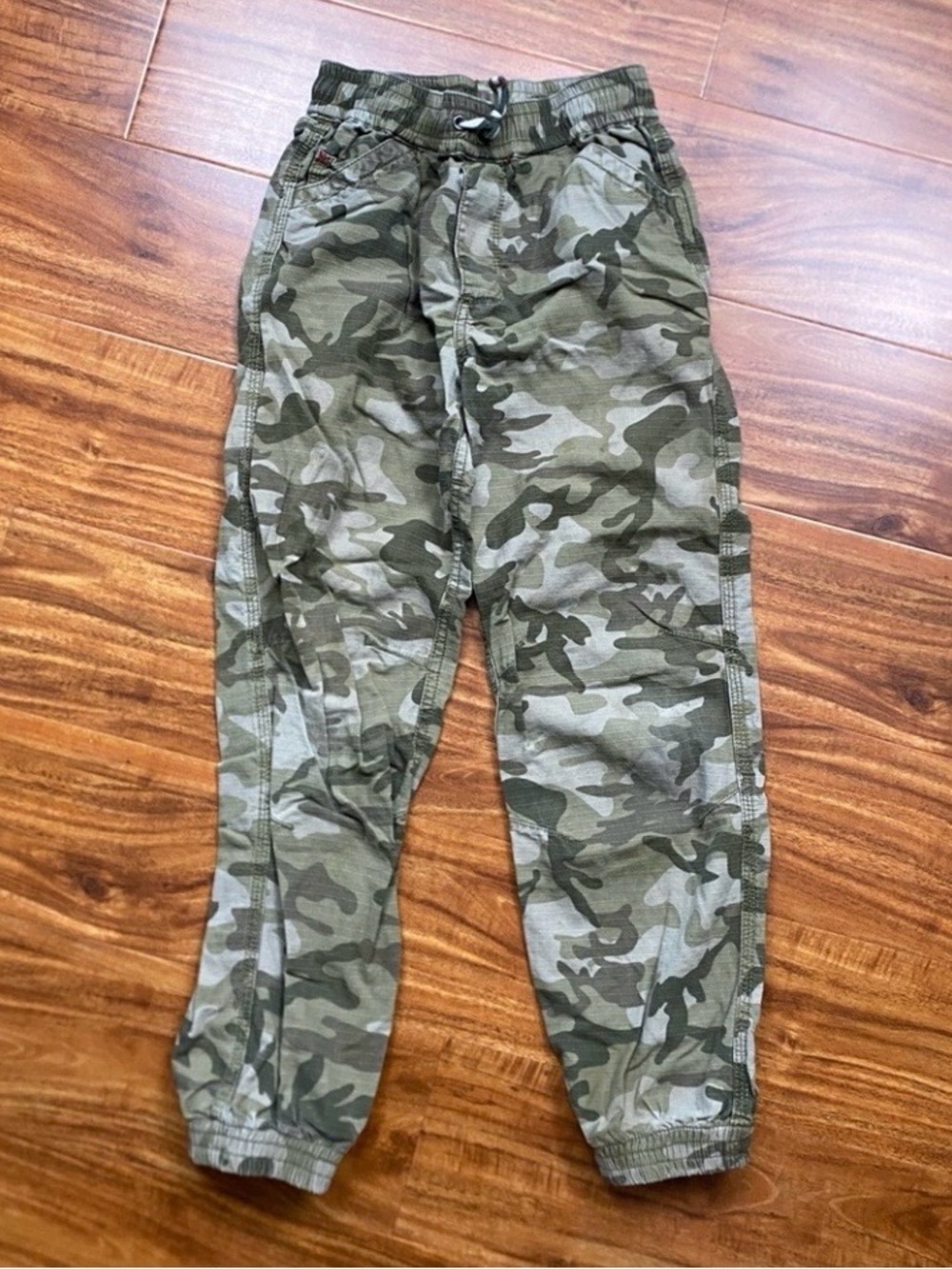 Hanna Andersson Boys Olive Camo Elastic Waist Jogger Pant Size 10 Streetwear